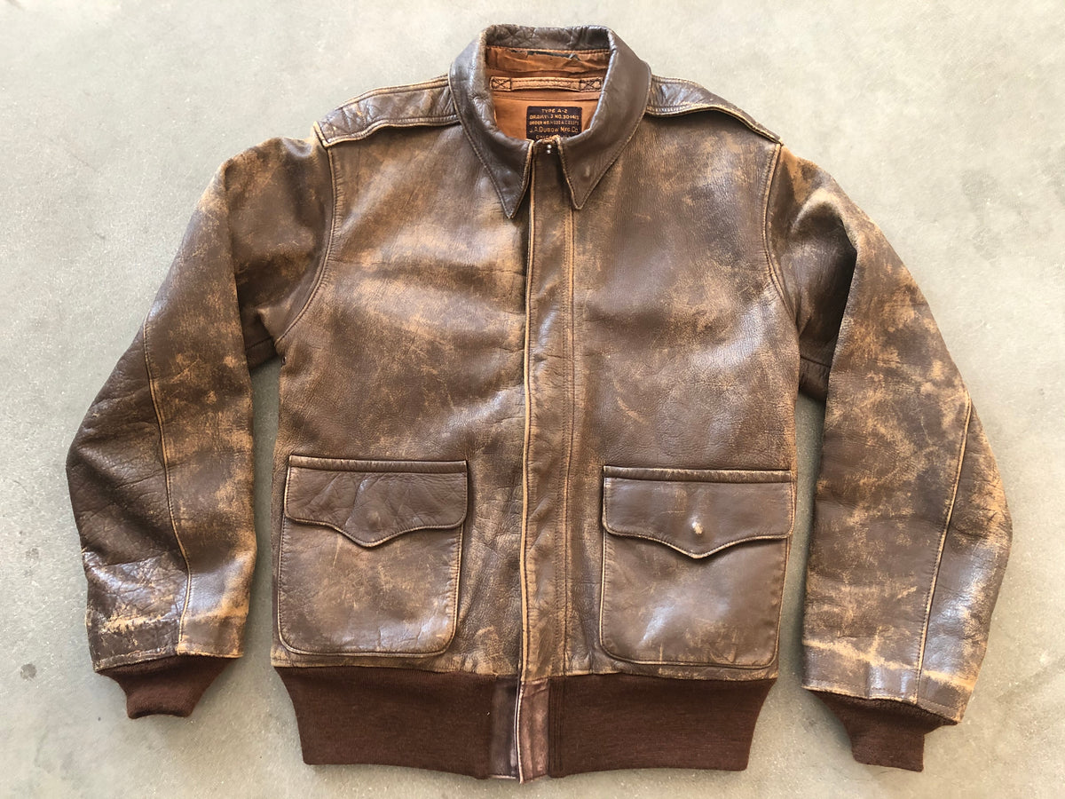 A2 Leather Bomber Jacket Men - 1950s Vintage Style Brown Genuine Leather Jacket by FJackets